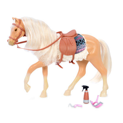Lori Dolls - American Quarter Horse - Toy Horse - Light Brown 6-inch Horse for Mini Doll - Animal & Accessories - Play Set for Kids - 3 Years +