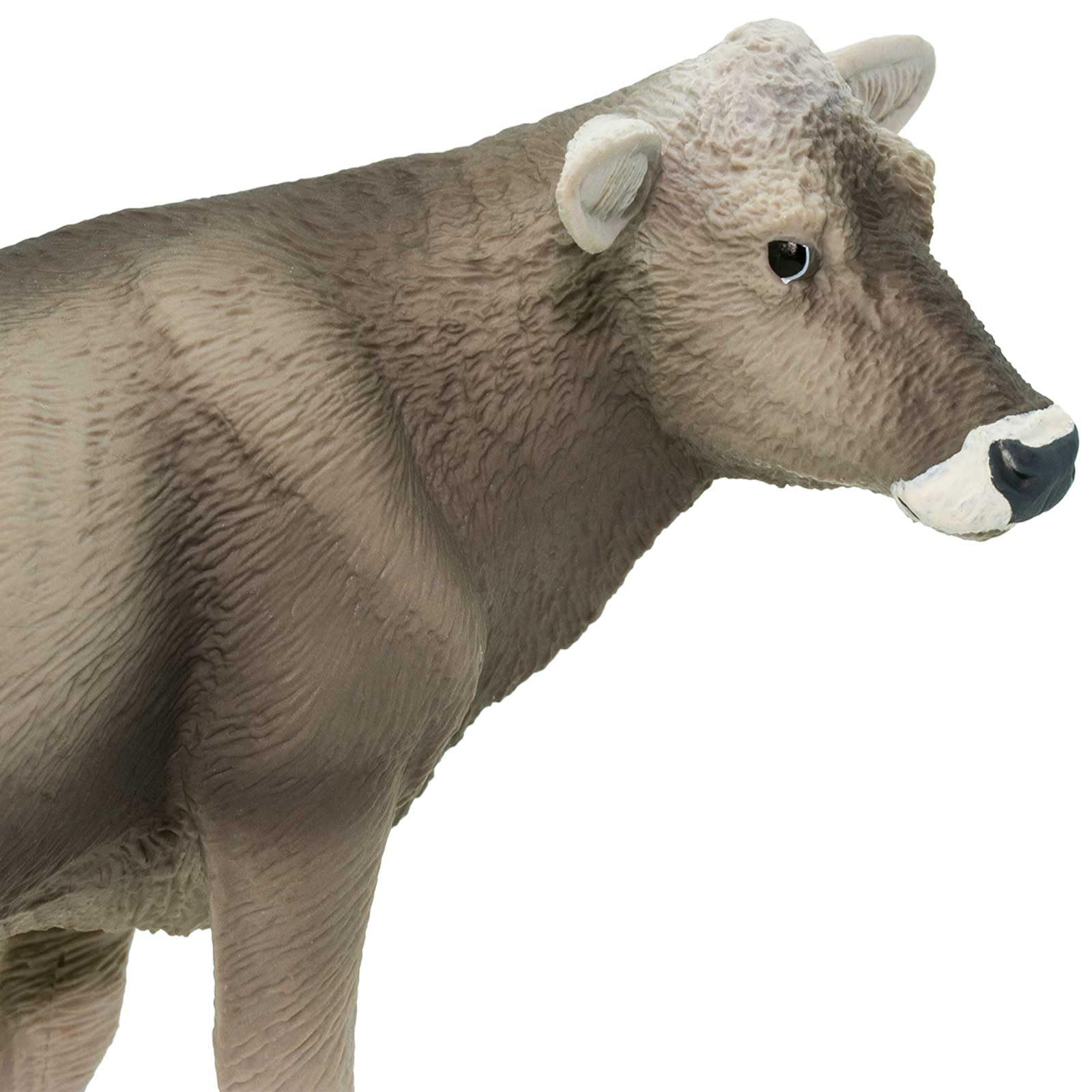 Safari Ltd. Brown Swiss Cow Figurine - Detailed 5.25" Plastic Model Figure - Fun Educational Play Toy for Boys, Girls & Kids Ages 3+