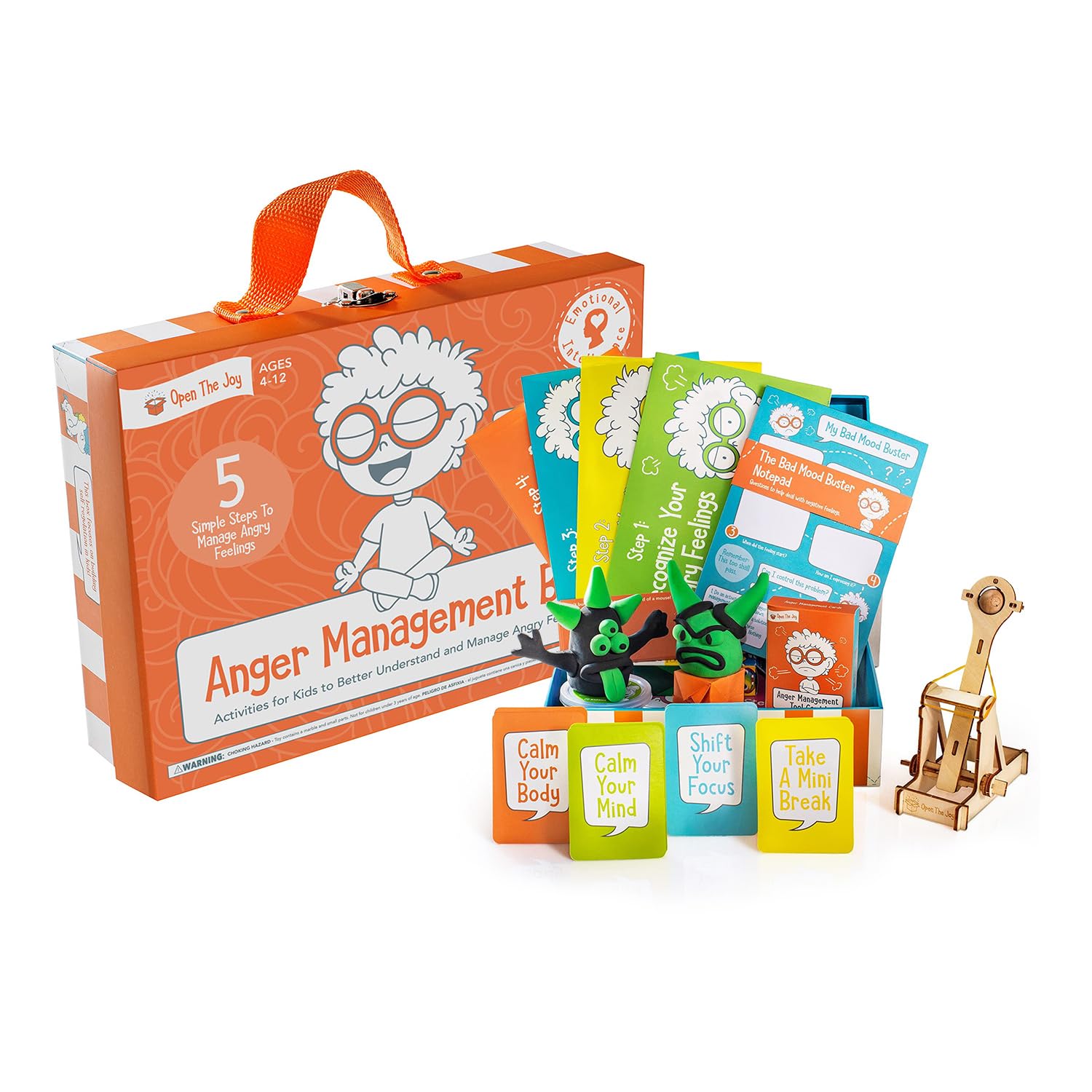 Open The Joy Anger Management Box - Emotional Regulation Kit for Kids with Calming Tools, DIY Crafts, and Stress Relief Activities, Perfect