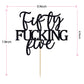Fifty Fucking Five Cake Topper - Happy 55th Birthday Cake Decor - Cheers to 55 Years Birthday Party Decorations Supplies, Black Glitter