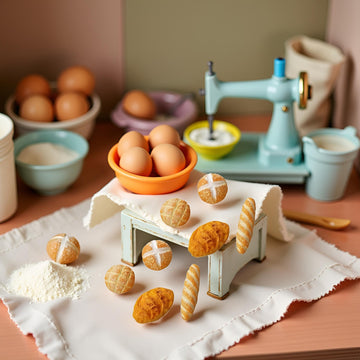 8Pcs 1/12 Miniature Bread Resin Dollhouse Decoration Mix Bakery Bread Mini House Food Decoration Accessories