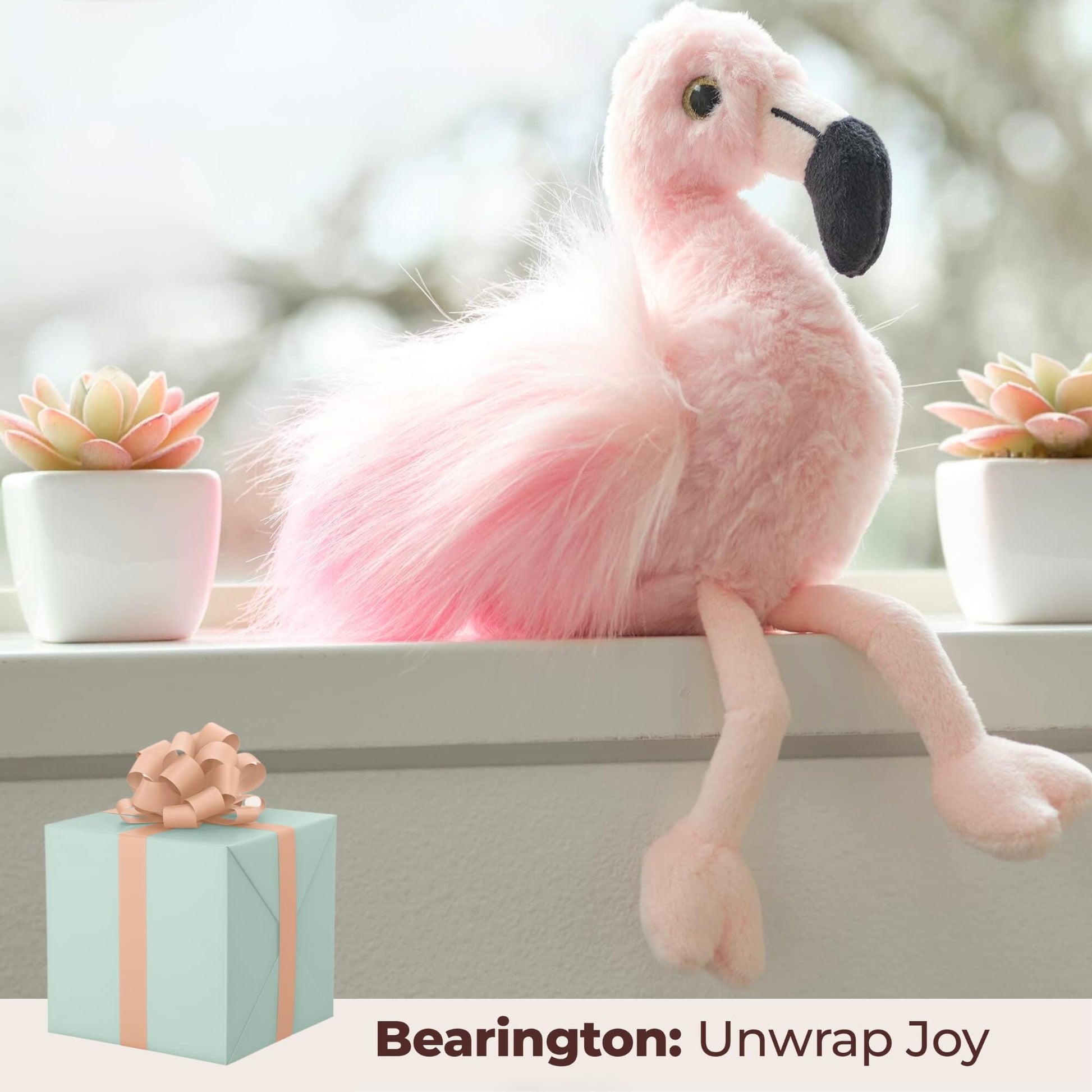 Bearington Lil’ Fifi Pink Stuffed Animal - 7" Stuffed Pink Flamingo Plush Toy - Soft Cuddly Flamingo Plush with Cute Fluffy Wings and Expressive Face