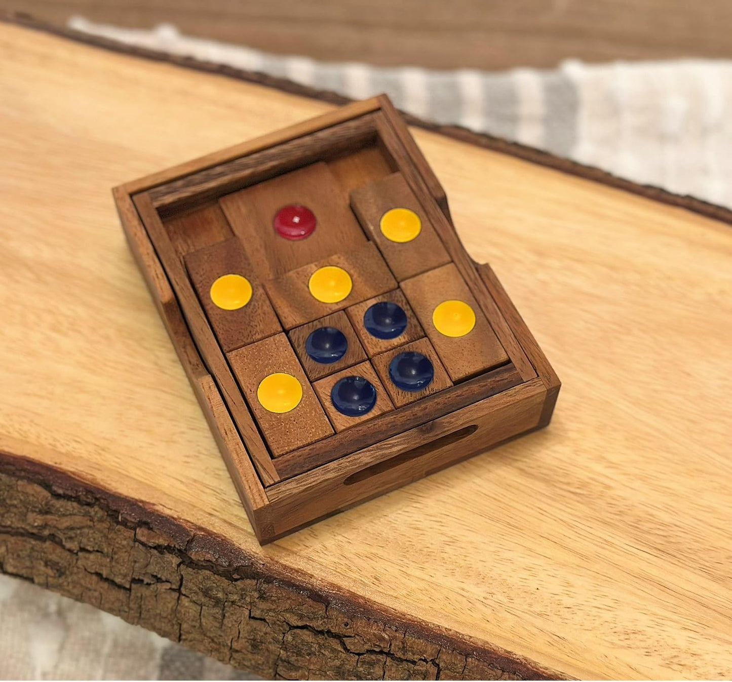 Towards Freedom Wooden IQ Sliding Block Brainteaser Puzzle Travel Game Gift
