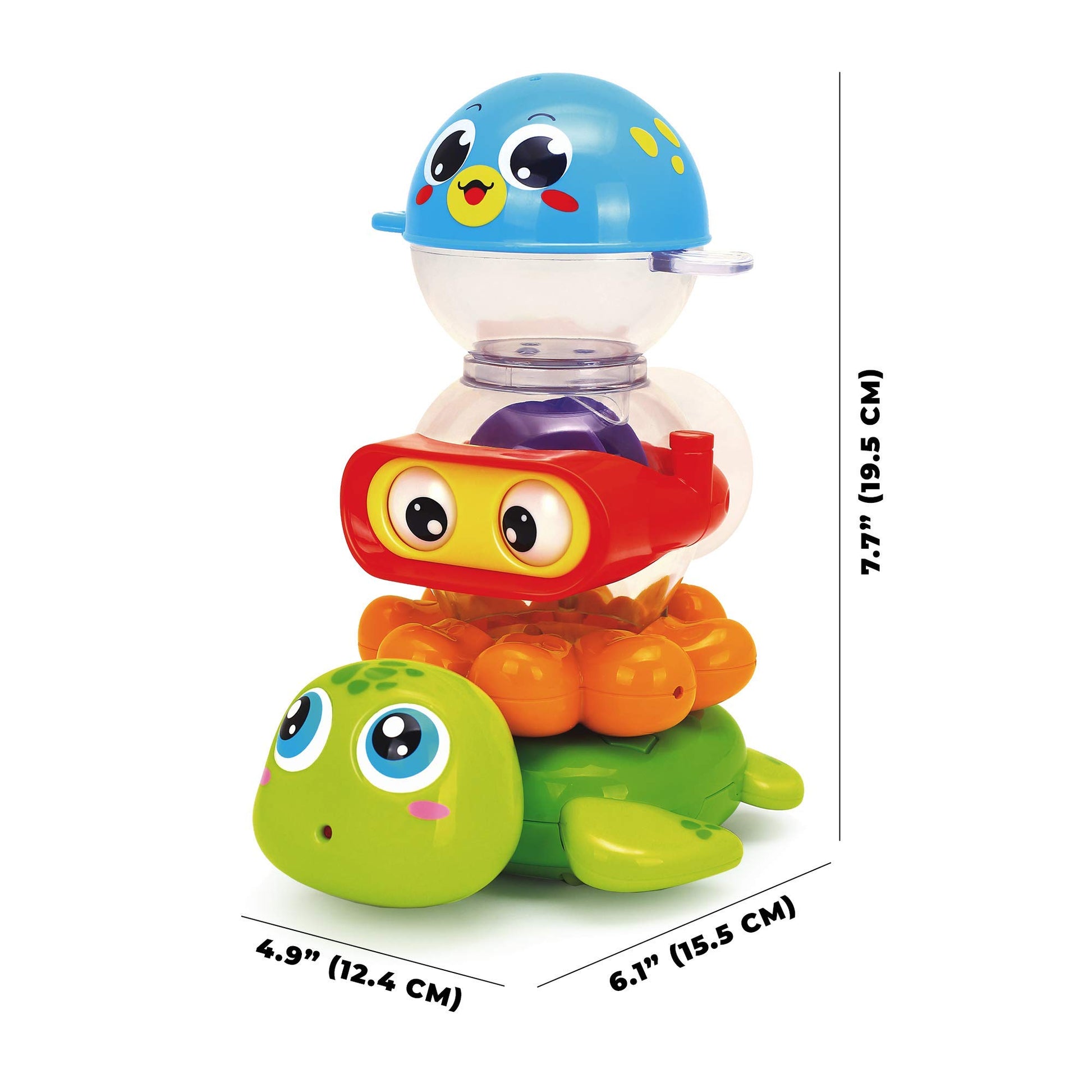 Stack 'n Squirt Bath Fun - Baby Bath Toy for Fun in the Bathtub and Kiddie Pool - 3-Piece Infant Bath Toys Play Set - Keep Children Entertained While