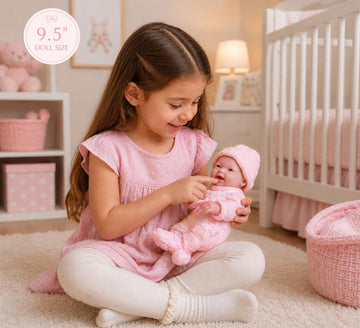 JC Toys - Mini La Newborn First Day | Anatomically Correct Real Girl Baby Doll | 9.5" All-Vinyl | Includes Knit Outfit, Hat and Pacifier | Designed by