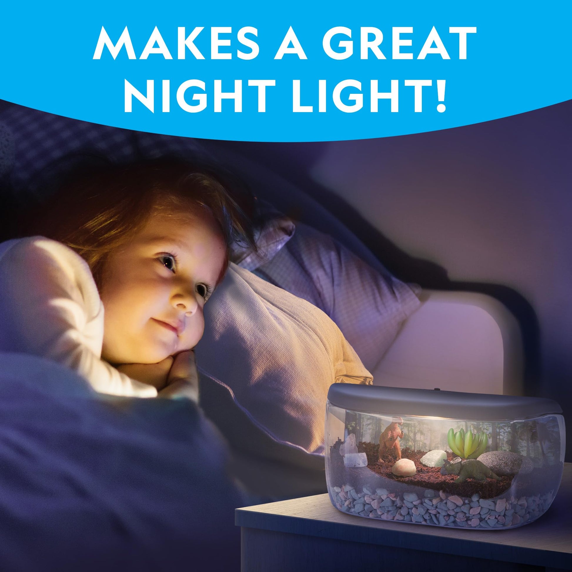 National Geographic Light-Up Dinosaur Terrarium Kit for Kids Ages 6+
