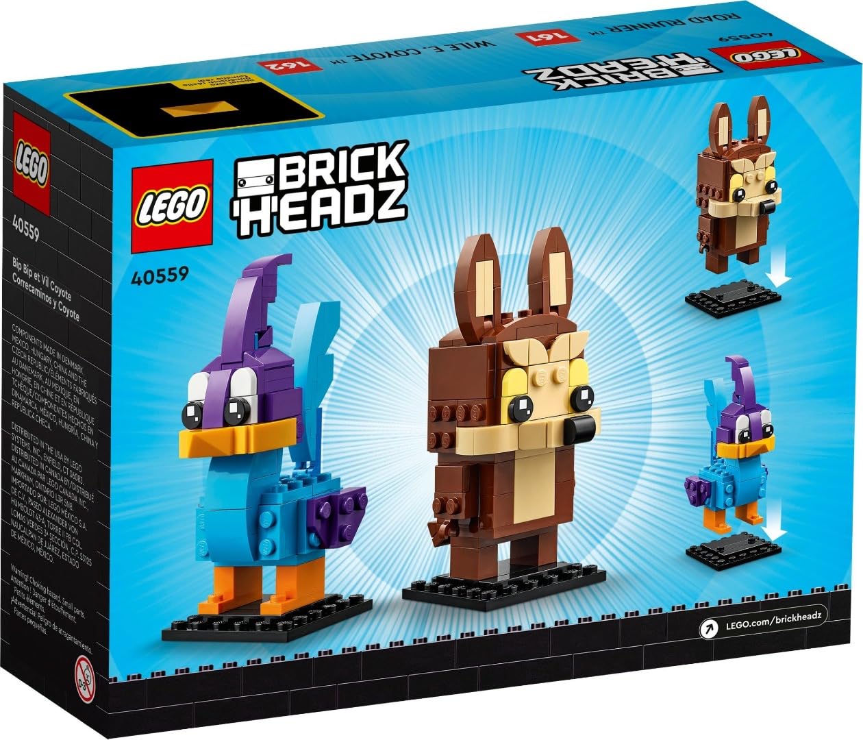 LEGO Brickheadz 40559 Looney Tunes Road Runner and Wile E. Coyote 323 Pieces 10+