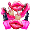 8Pcs Hot Pink Balloon Kit Red Lips, Lipstick, High Heels, Nail Polish Balloons Threenager Birthday Decorations Girl, Bachelorette Party, Girls Night