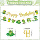 Frog Birthday Banner Gold Glitter with Garland Hanging Swirls, Frog Birthday Party Decorations for Princess Prince Baby Shower Party Decor