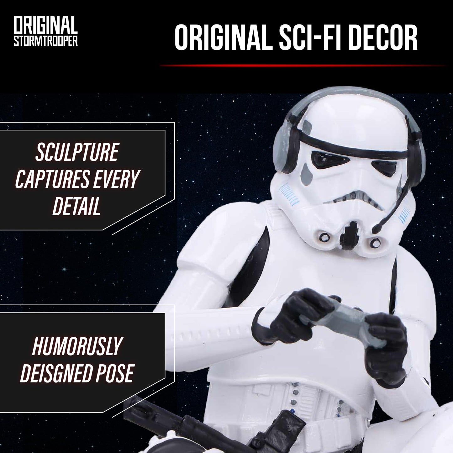 Nemesis Now Stormtrooper Game On! Figurine, Officially Licensed Star Wars Collectible, Gaming and Sci-Fi Decor for Fans