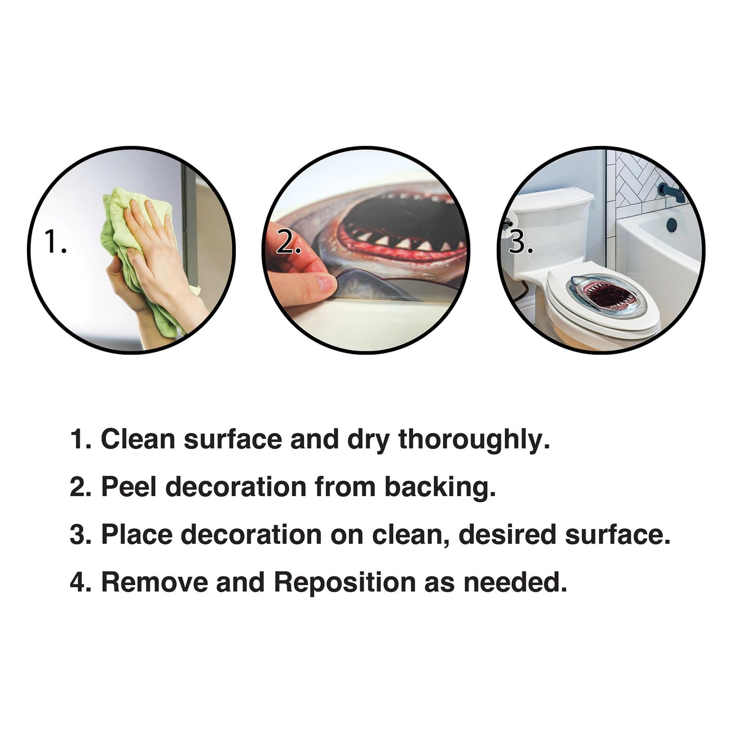Shark Toilet Topper Peel 'N Place Party Accessory (1 count) (1/Sh)