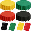 MEILINJIAN 12Pcs Red Green Yellow Black Tablecloth Plastic,Disposable Black History Month Table Cloth Round Table Cover for Party Decoration 84Inch