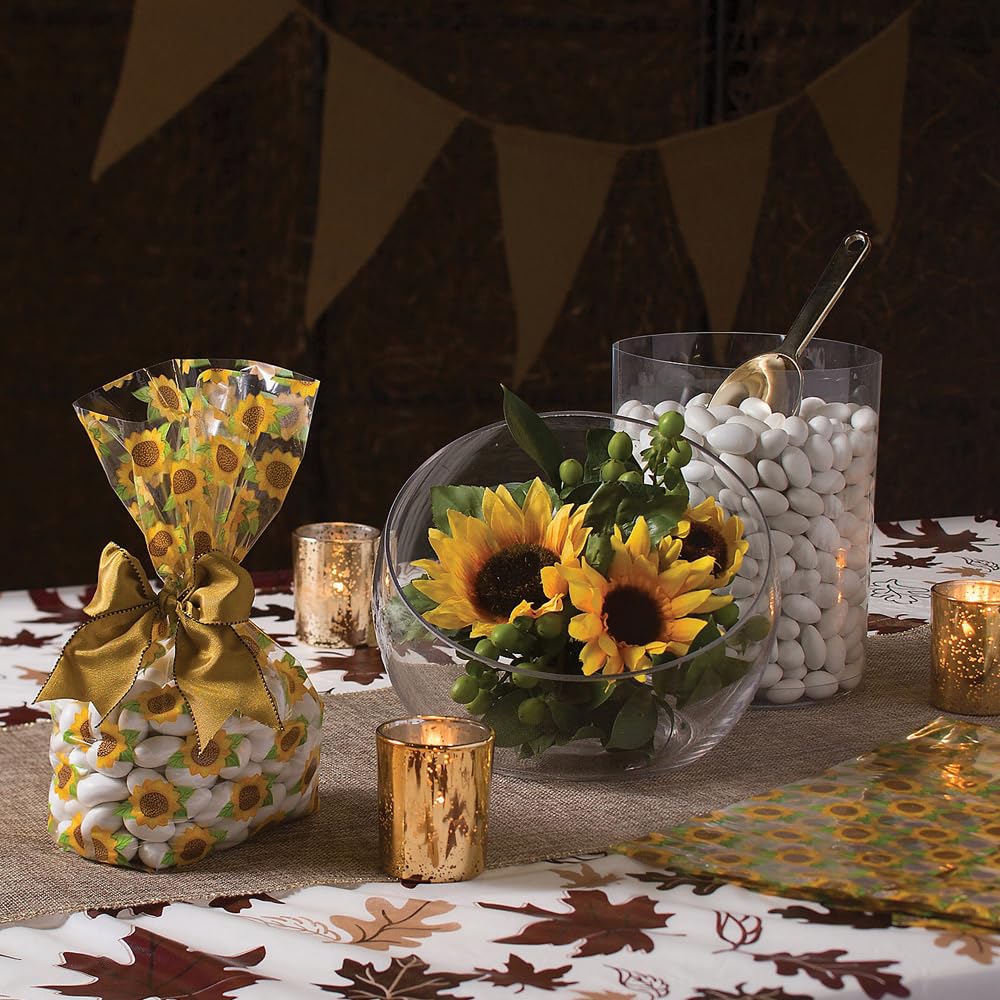 Fun Express Fall Leaves Tablecloth Roll 100 Ft - Premium Plastic Table Cover for Thanksgiving Decorations, Fall Parties & Harvest Events | Rectangle