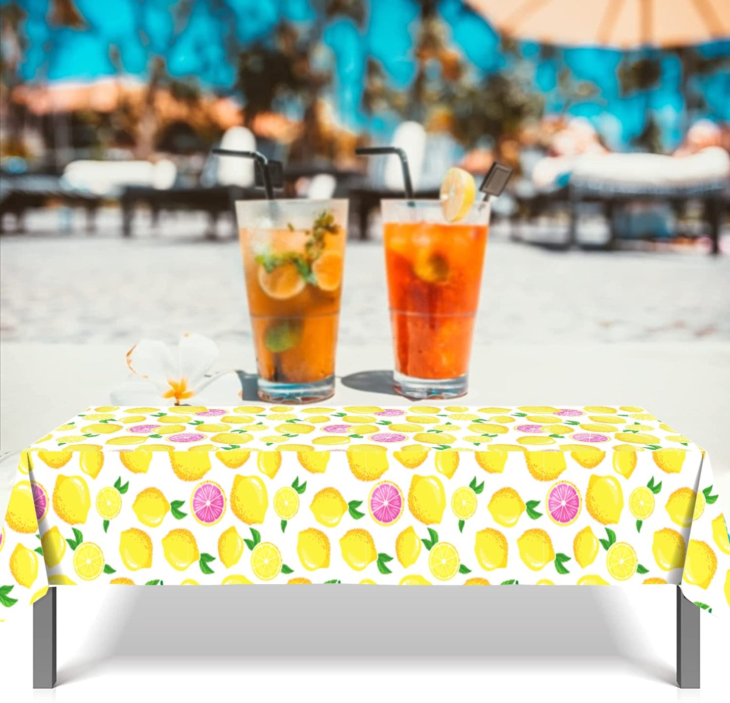 AMZPTBOY Hawaiian Lemon Tablecloth,Lemon Party Decoration, Disposable Lemon Table Cover Summer Fruit Table Cover Indoor/Outdoor Picnic Summer Beach