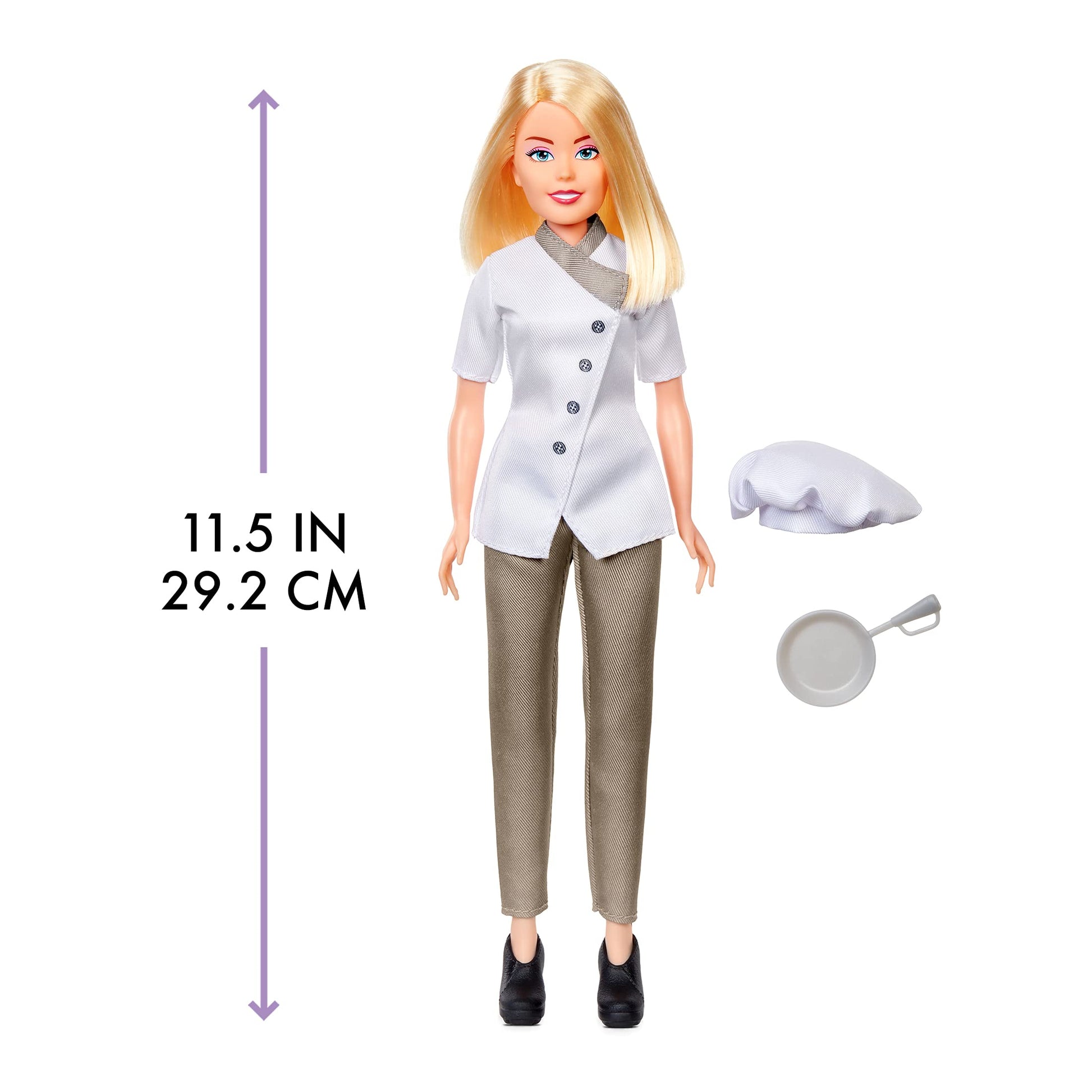 MGA Entertainment MGA's Dream Ella I AM A Baker Aria Fashion Doll, Includes Chef Jacket, Hat & Pan Accessories, Blonde Hair, Career Play Pretend Gift