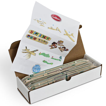 Guillow's 12" Balsa Glider Planes: Happy Birthday - 6 Pack Bundle - Flying Airplane Building Kit, Assemble & Decorate Wooden Gliders, Party Craft Kids