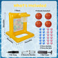 TicTac Shot Pool Toys Games for Kids & Adults, 2-in-1 Pool Basketball Hoop & Dart Target, Family Pool Party Games with Multiple Balls (Yellow)