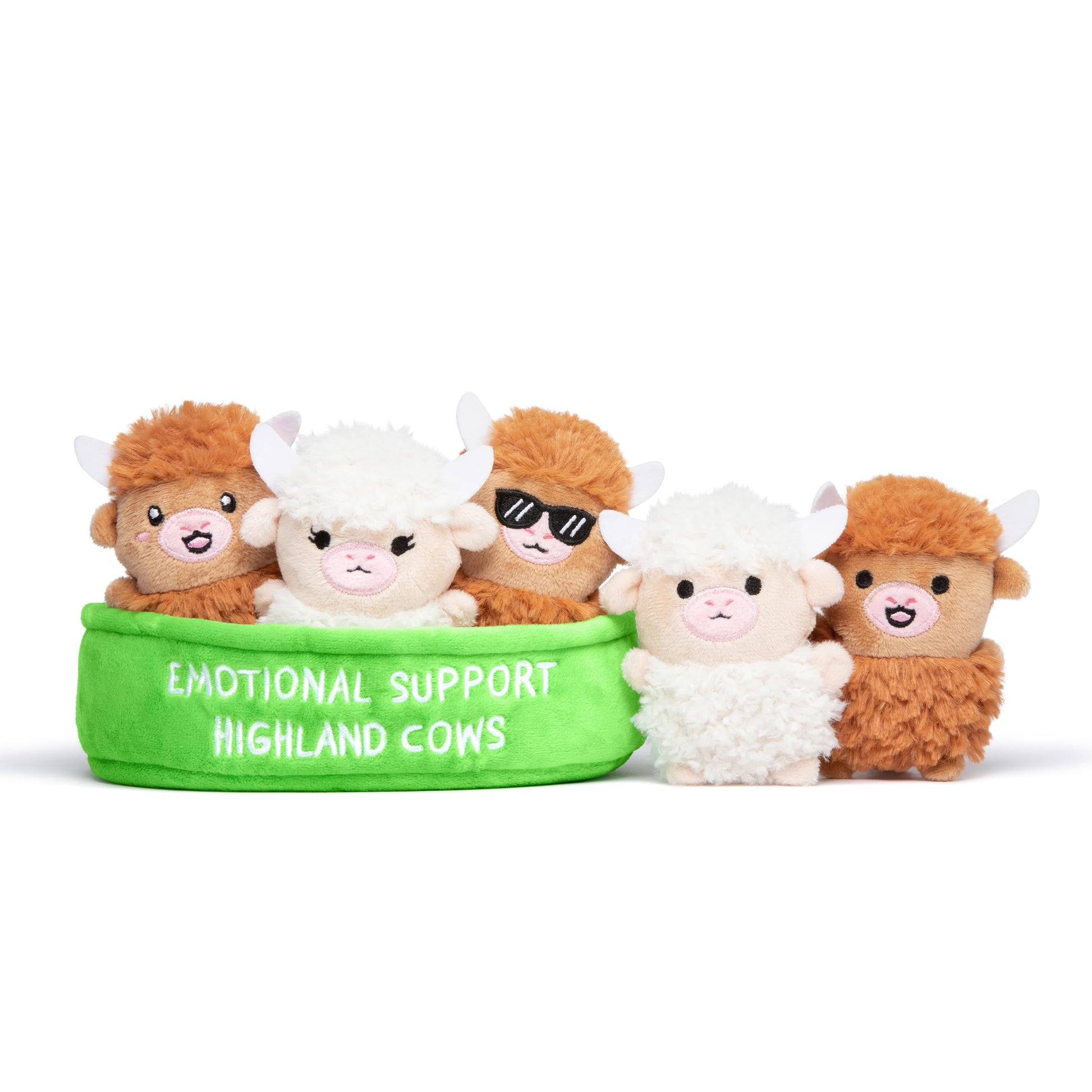 Emotional Support Highland Cows by Relatable, Cuddly Stuffed Animals, Plushies, and Cute Stuff, Great Back to School Gifts and Desk Accessories