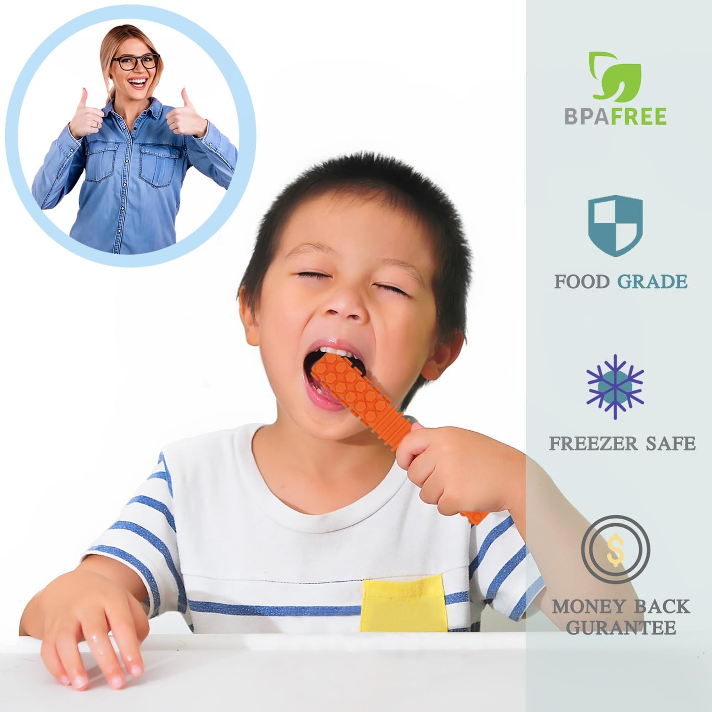 Sensory Chewy Toys for Autistic Children, 5 Pack Silicone Chew Tube Teething Sticks Toys for Autism, ADHD, SPD, Chewies with Special Needs, Oral Motor