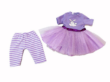 Purple Easter Bunny Tutu Dress for 18-Inch Dolls | Premium Quality & Trendy Design | Dolls Clothes