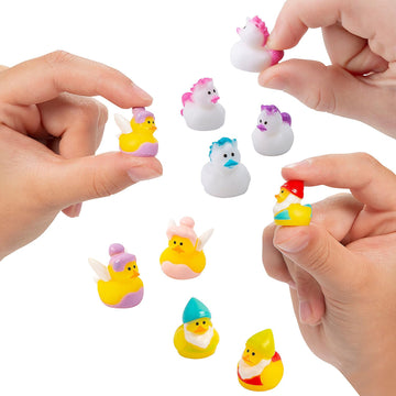 Fun Express Fantasy Multicolor Vinyl Micro Duck Assortment Kit - 72 Pieces