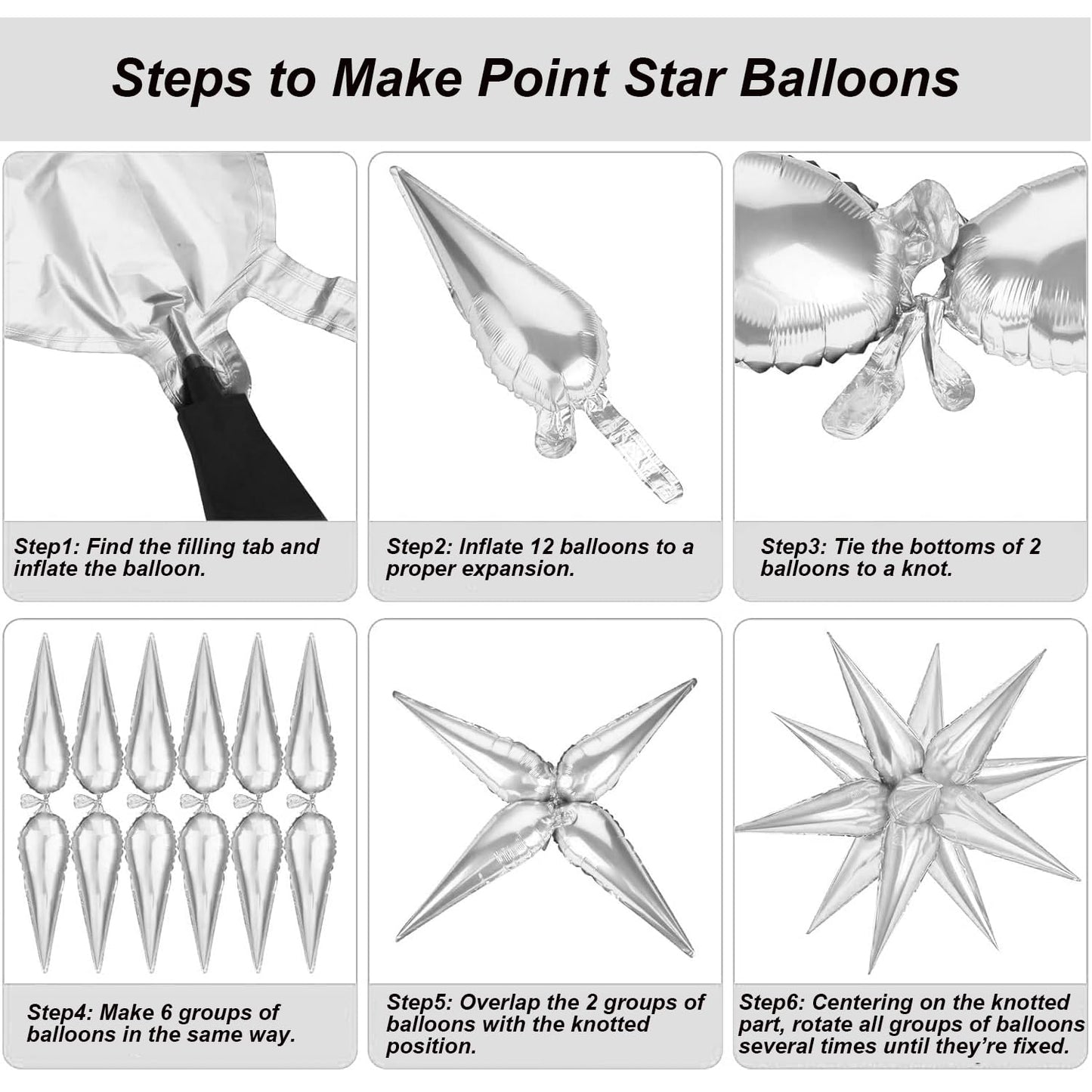 32inch Red White Blue Star Balloons 5 * 12 Pcs Foil Explosion Star Patriotic Balloons for Independence President MLK Day Patriotic Veterans Party