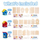 Neliblu DIY 12 Wooden Bird House Kits - Creative Arts and Crafts Set for Adults - Unfinished Wood Birdhouses with Paint Strips, Brushes, Stickers