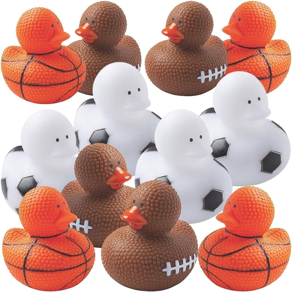 Fun Express Sports Ball Rubber Duckies - Toys - 12 Pieces