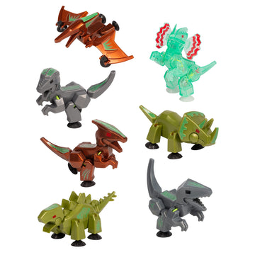 Zing Stikbot Glow in The Dark Dino Egg Pack - Set of 7 Eggs with Dino Figures & Stickers, Poseable Stop Motion Animation Toy for Kids Ages 4+