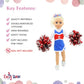 Emily Rose 14" Doll 6-Piece Complete Cheerleader Outfit Set with Pom-Poms & Gym Shoes | Matching Hair Bow & T-Shirt | Fits WellieWishers & Similar