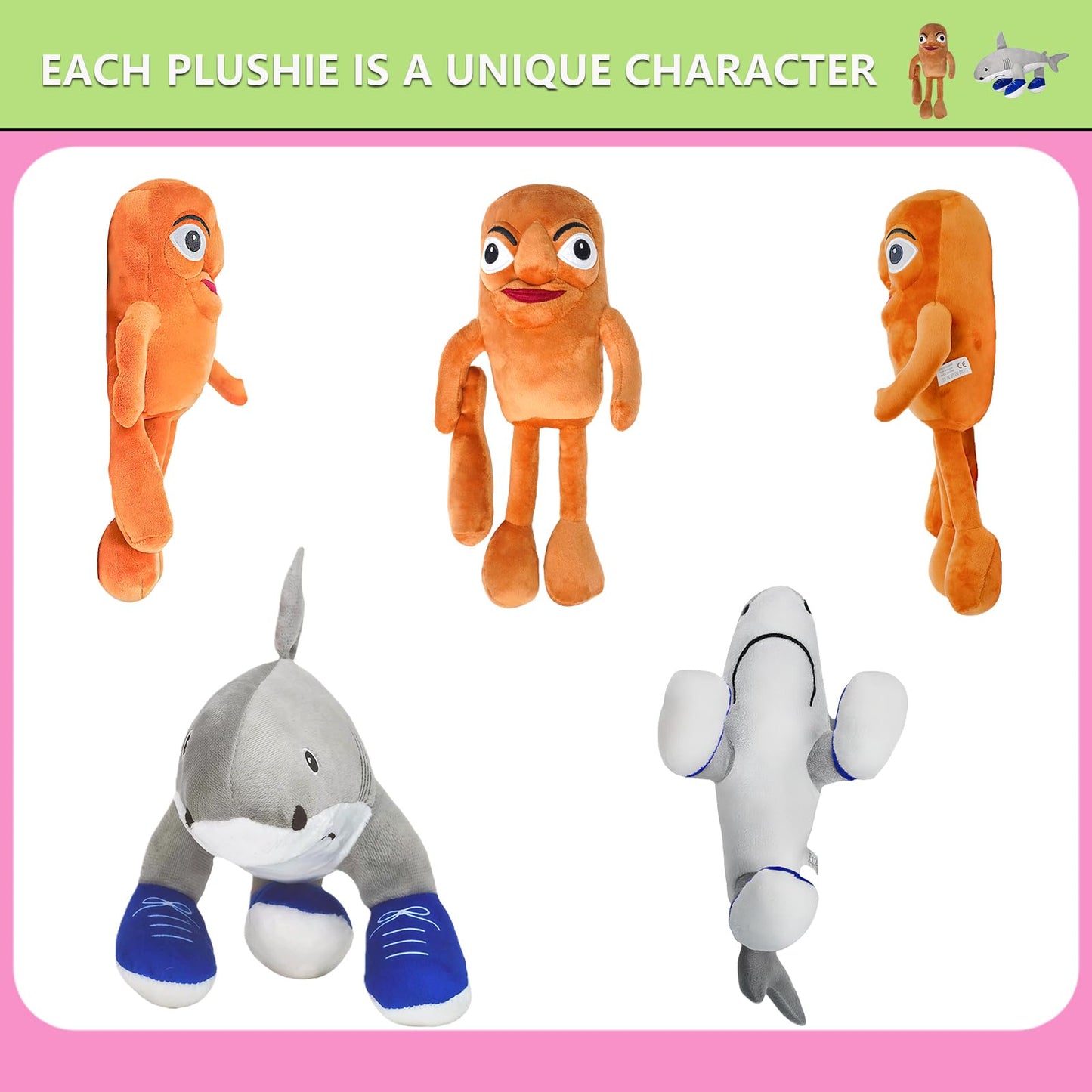 SEIUGDEF 2-Pack Italian Brainrot Plush Toys, Tralalero Tralala and Tung Tung Sahur Stuffed Figures, Big Soft Meme Stuffed Animals Toys for Desk Decor