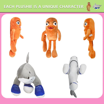 SEIUGDEF 2-Pack Italian Brainrot Plush Toys, Tralalero Tralala and Tung Tung Sahur Stuffed Figures, Big Soft Meme Stuffed Animals Toys for Desk Decor