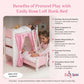 Emily Rose 18 Inch Doll Loft Bunk Bed Pink - Wooden Doll Bunkbed with Storage Shelves, Ladder, Removable Single Bed, 2 Polka Dot Bedding Sets &