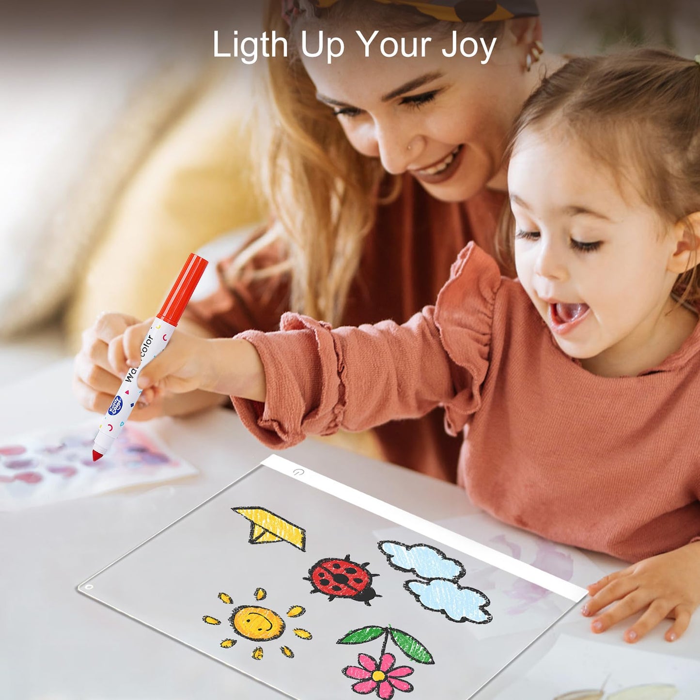 11.8"x8.5" Acrylic Dry Erase Board with Light, Light up Dry Erase Board Brightness Adjustable as Glow Memo LED Letter Message Note Board with Stand