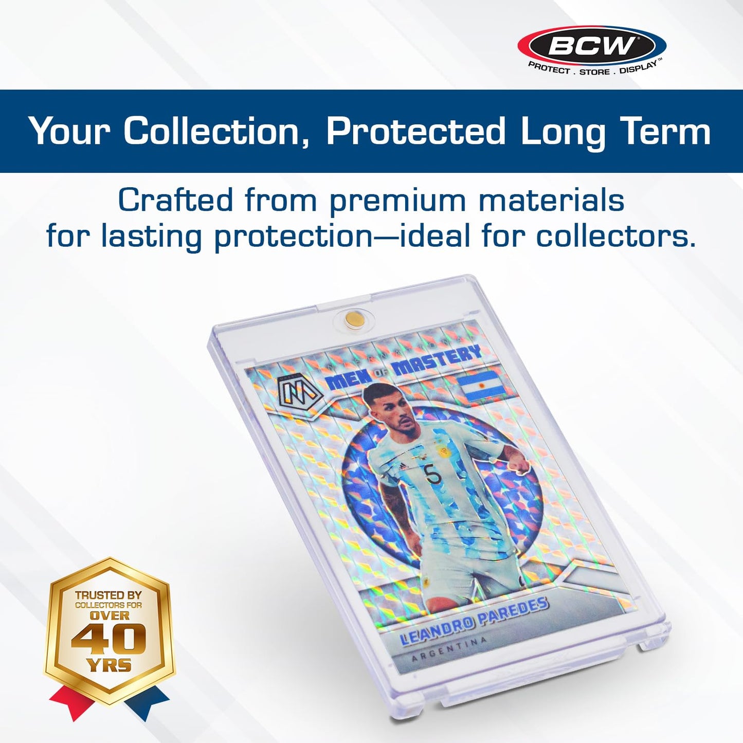 BCW Magnetic Card Holder - 35 PT Thickness - 10 Pack | Protective Display Card Case with Secure Gold Magnet Closure | UV Protection, Quick Access