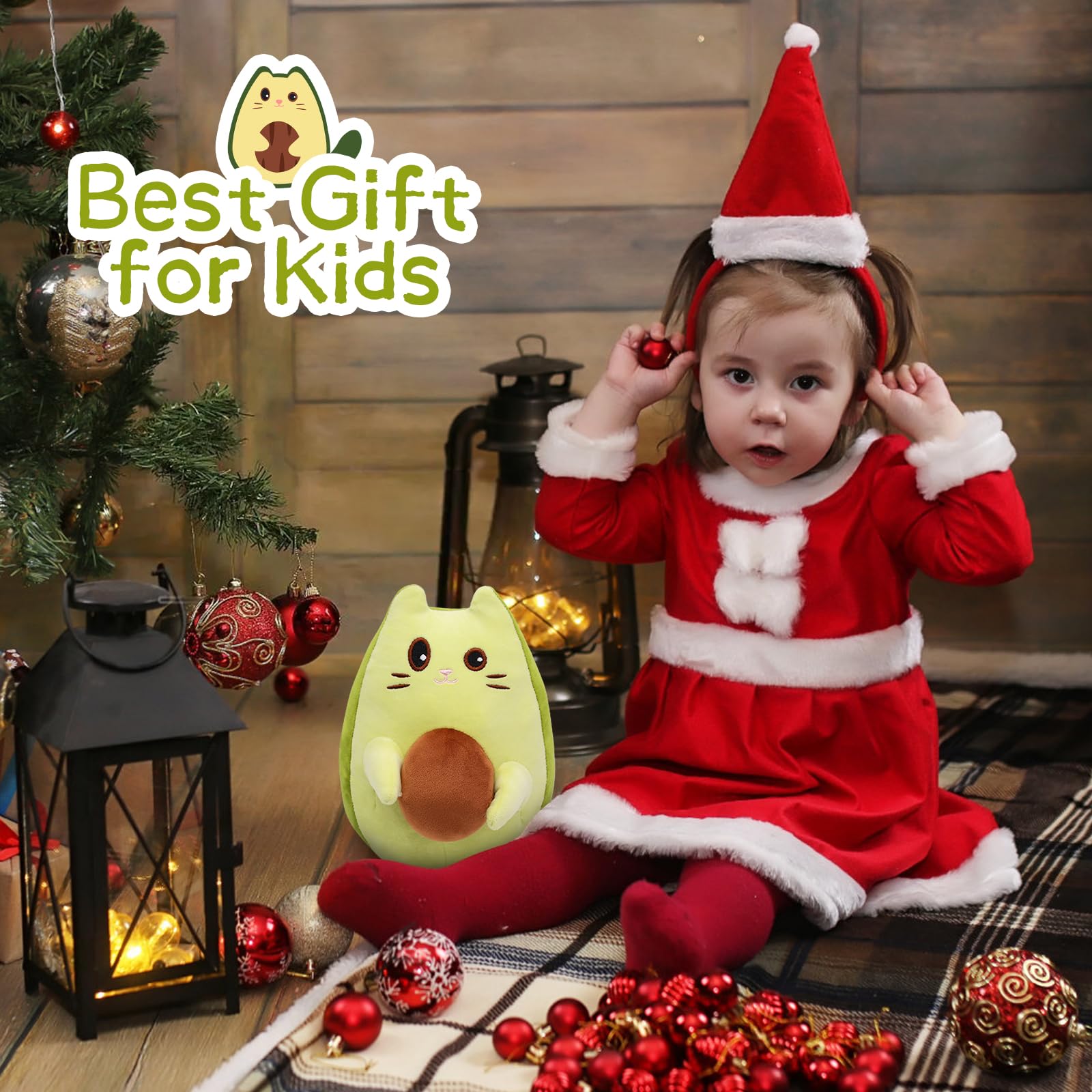Leokawin Cat Stuffed Animal Avocado Pillow