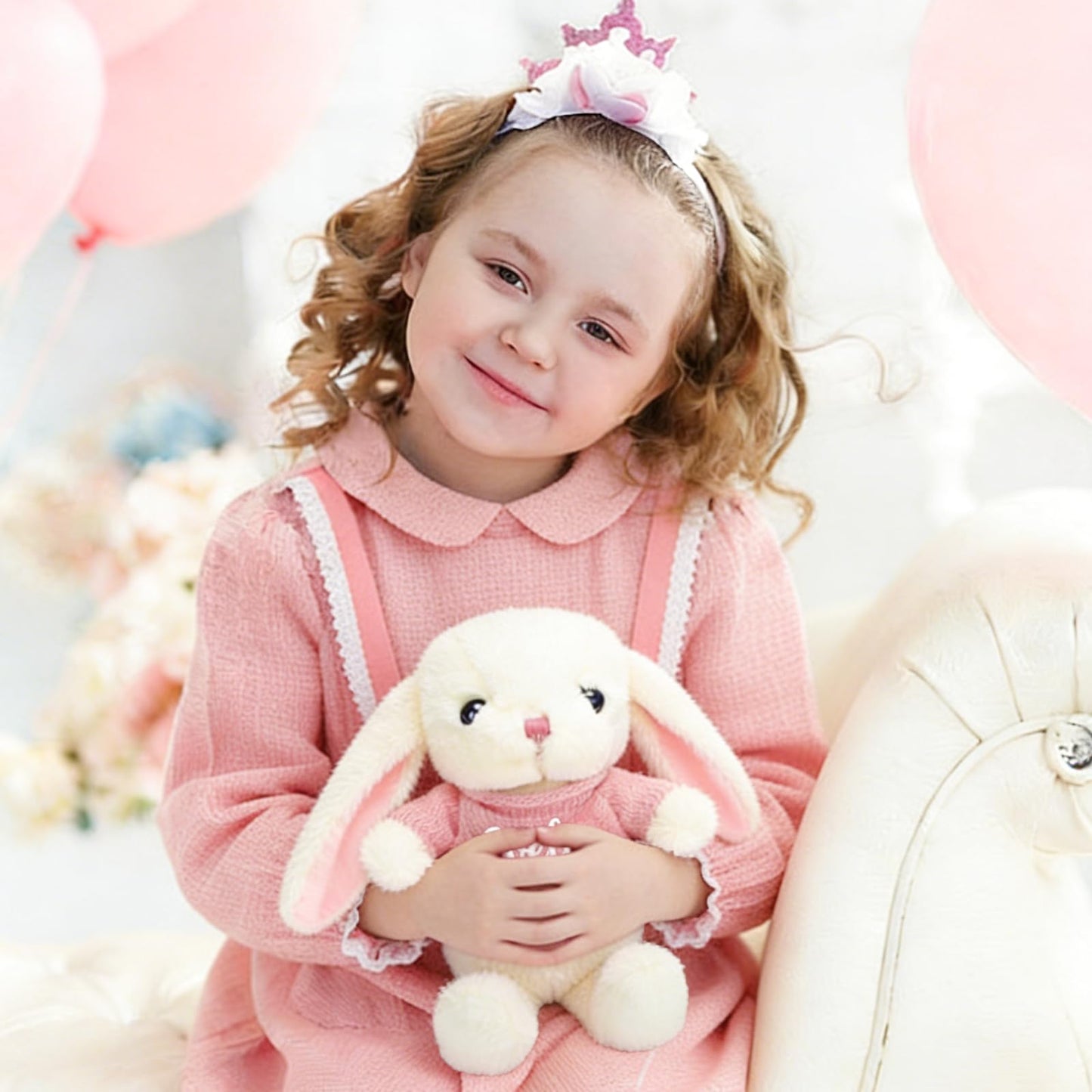 aoemgnj Personalized Easter Bunny, 12 Inch Custom Soft Plush Stuffed Animal Toy, Perfect Easter Basket Stuffer for Baby Shower, Birthday Gifts