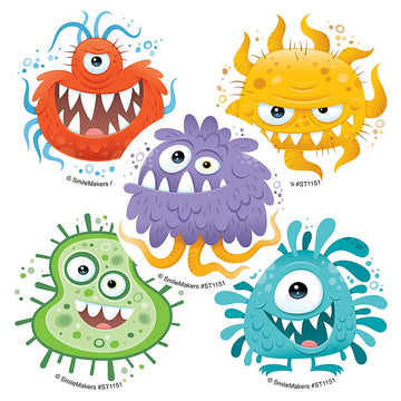 SmileMakers Silly Germ Stickers - Prizes and Giveaways - 100 per Pack