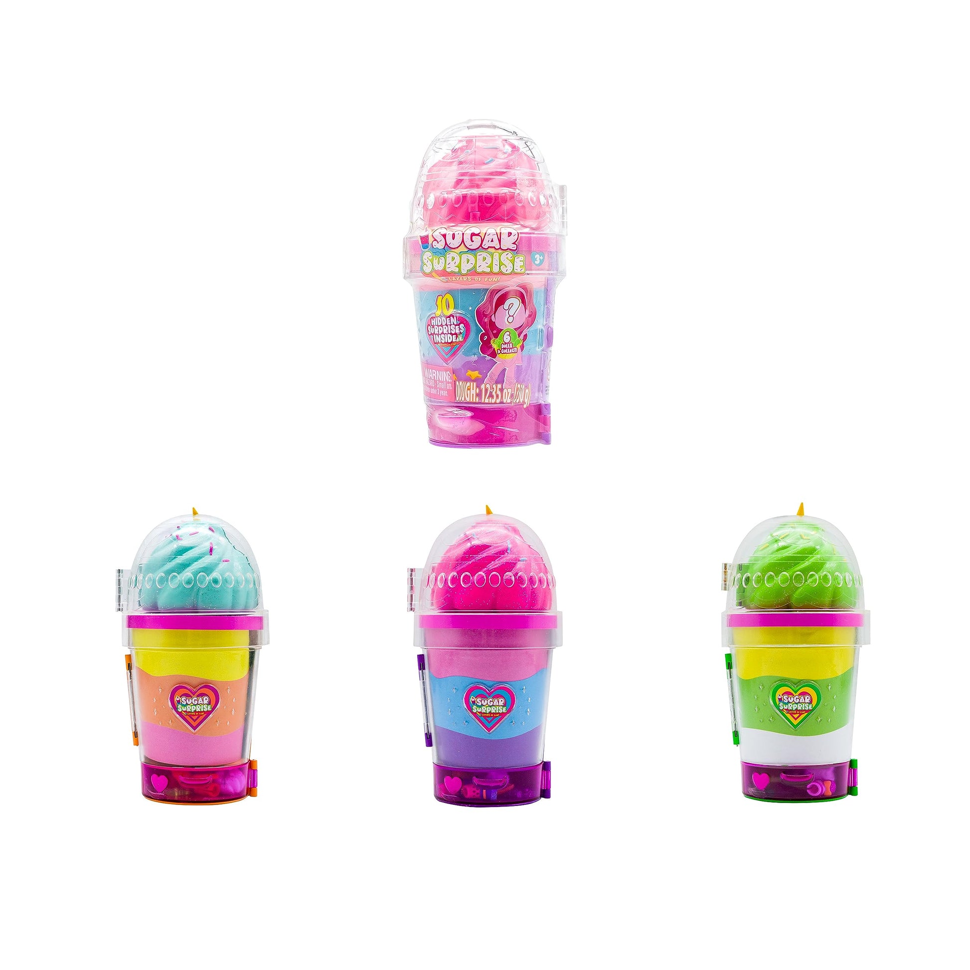 Sugar Surprise Collectible Dolls, 10 Surprise Pieces, Reusable Fluff & Mold Accessories, Sensory Play, Ages 3+