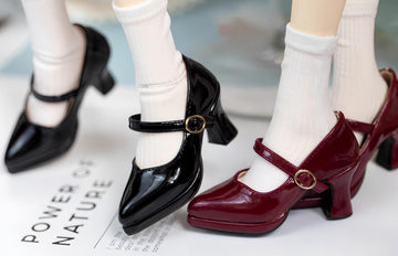 YHYQiFei BJD Doll Shoes Carefully Crafted Fashion High Heels for 1/3 1/4 1/6 11.8 18 24 inch BJD Doll Gifts for Doll Lovers (Glossy Red, 1/3)