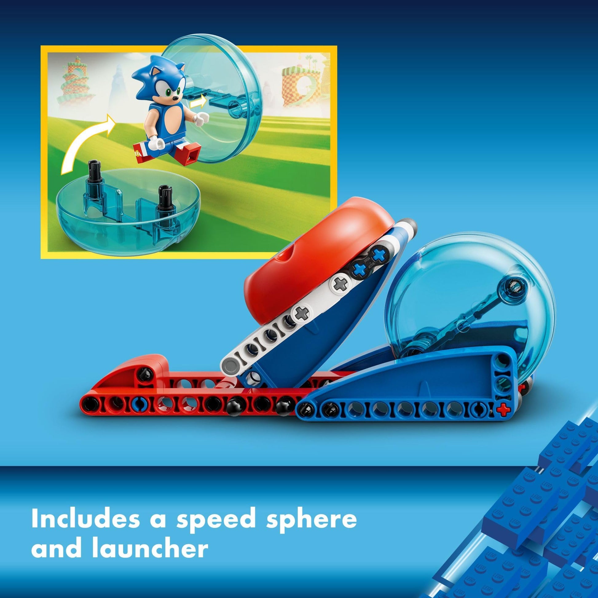 LEGO Sonic the Hedgehog Sonic’s Speed Sphere Challenge 76990 Building Toy Set, Sonic Playset with Speed Sphere Launcher and 3 Sonic Figures, Fun