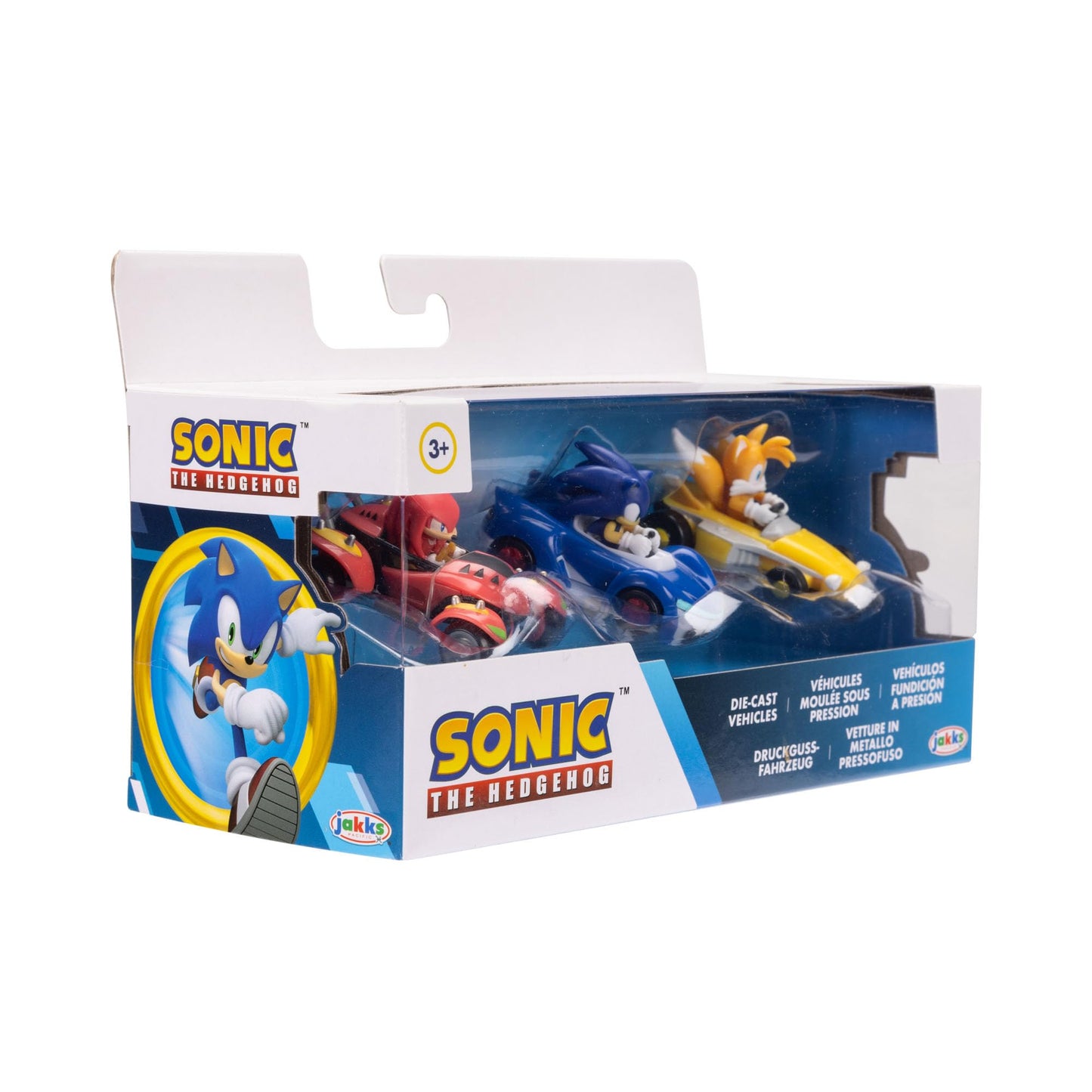 Sonic the Hedgehog 1:64 Die-cast Vehicles 3-Pack Knuckles, Sonic and Tails. Ages 3+ (Officially licensed by Sega)