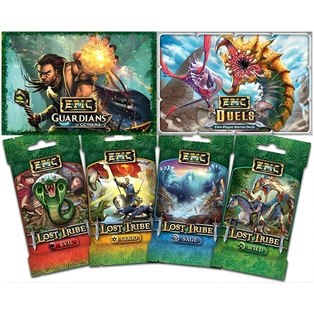 WISE WIZARD GAMES, Epic Card Game Bundle: Base Set, Guardians of Gowana, Duels Boxed Sets Plus 4 Lost Tribe Card Packs, 4 Pantheon Packs, 4 Tyrants, 4