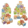 Maxim Deluxe Wooden ABC Blocks. Extra-Large Engraved Baby Alphabet Letters, Counting & Building Block Set