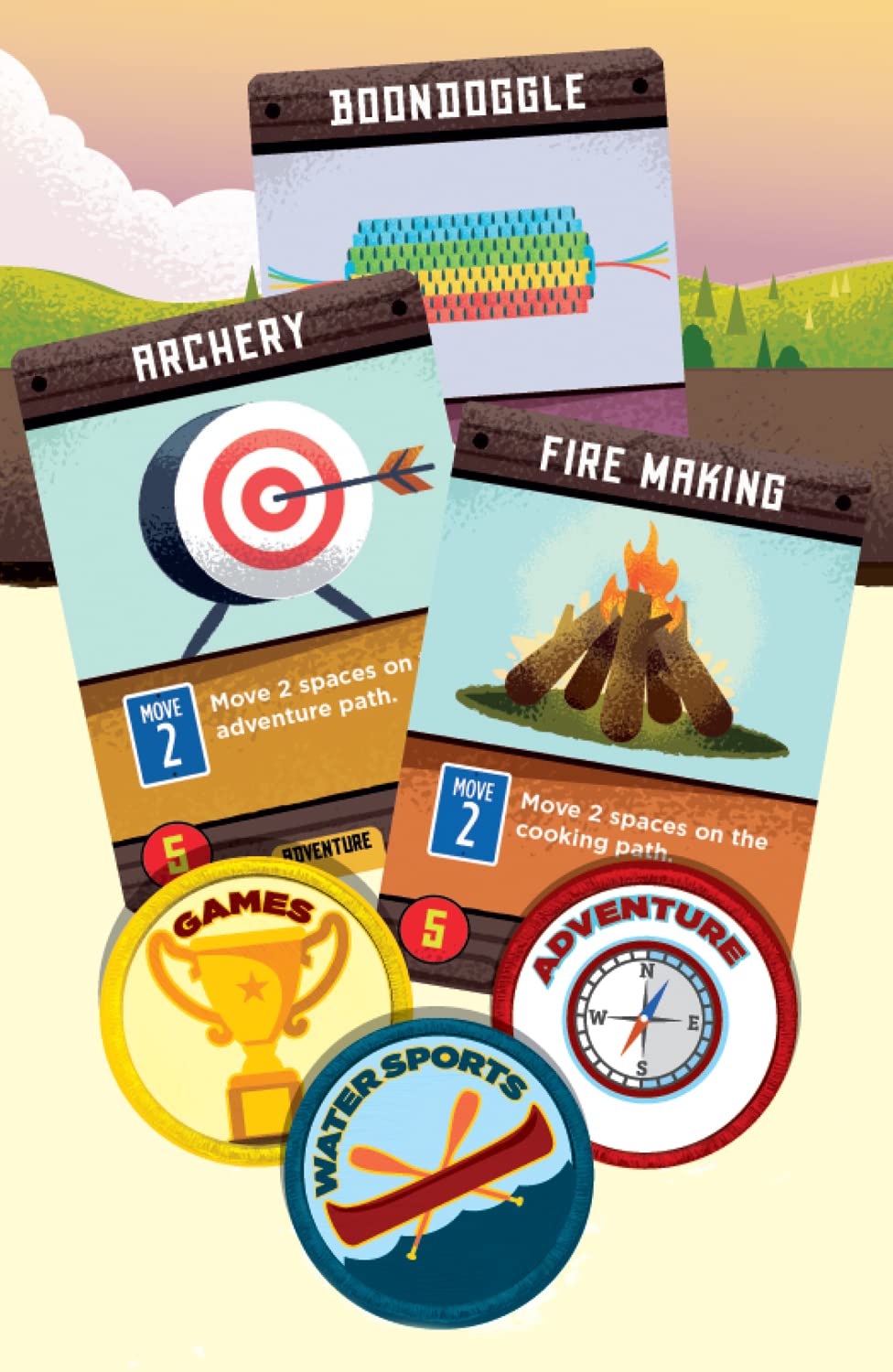 Buffalo Games Summer Camp Deck-Building Card Game - 2-4 Players, Ages 10+, 30-45 Min - Family Games - Portable Travel Set - Outdoor Activities