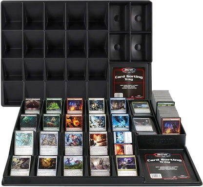 BCW Card Sorting Tray - 2 ct | 24-Cell Trading Card Organizer for TCG & Sports Cards | Compatible with Popular Games Like Pokémon, Baseball, and Magic