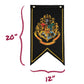 Conquest Journals Harry Potter Wizarding House Banner Flag Set, 12'' x 20'' Polyester Flags, Set of 5 Includes Hogwarts Crest, Gryffindor, Slytherin