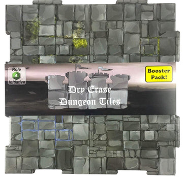 Role 4 Initiative Dry-Erase Dungeon Tiles, Graystone, Booster Pack of Two 10" Tiles and Eight 5" Tiles
