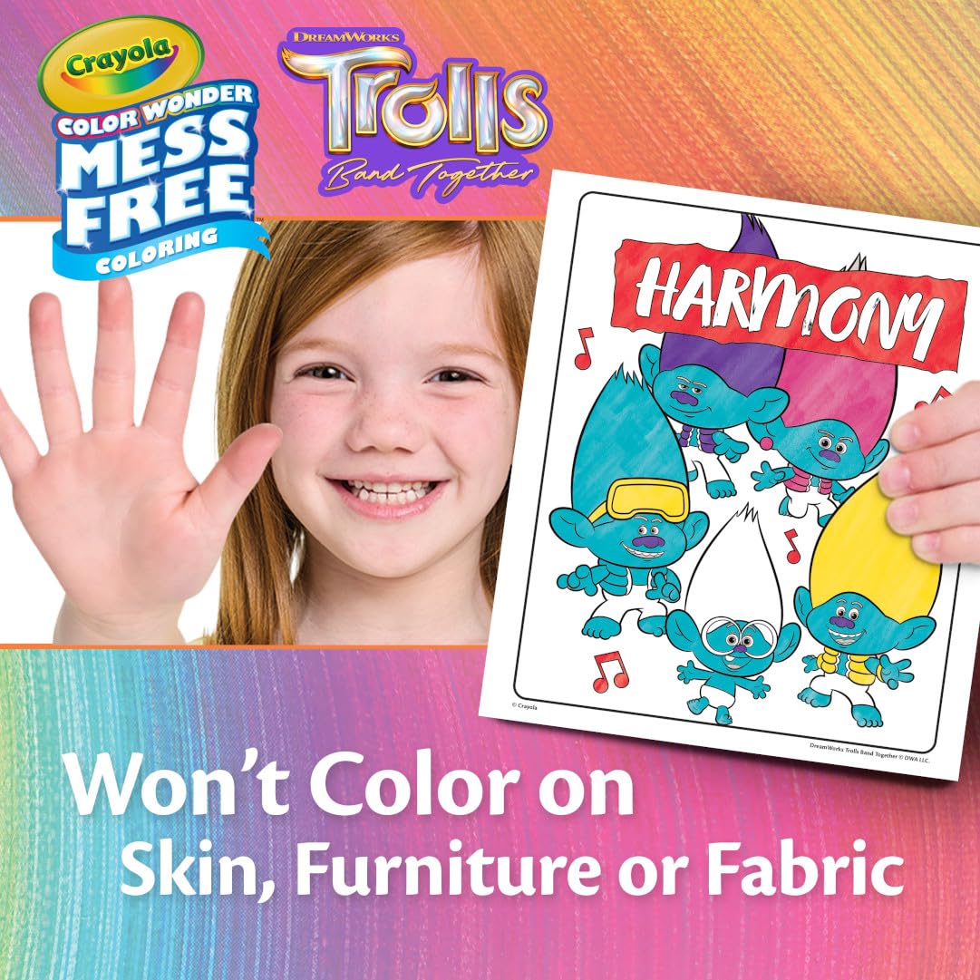 Crayola Trolls 3 Color Wonder Activity Set, Mess Free Coloring for Toddlers
