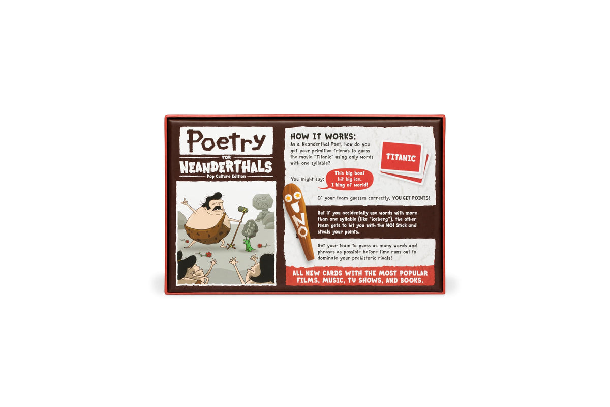 Poetry for Neanderthals: Pop Culture Edition by Exploding Kittens - 2+ Players - Ages 7+ - 15 Minutes to Play - Competitive Word Guessing Game - Party